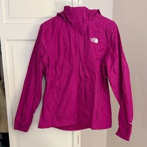 The North Face Magenta Hooded Rain Jacket